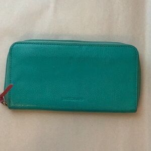 Teal Leather Women's Clutch wallet